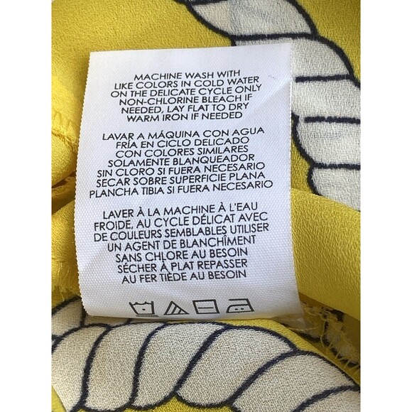 Cabi Reef Knot Women Sz Small Yellow Peplum Blouse Zipper Nautical Sailing - Picture 8 of 16